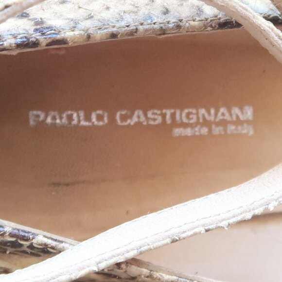 Italian Designer Paolo Castignani Snakeskin Ankle Strap Flats / Ballerinas 7 - Picture 9 of 16